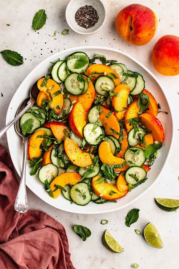 Peach cucumber salad