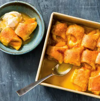 Peach dumplings