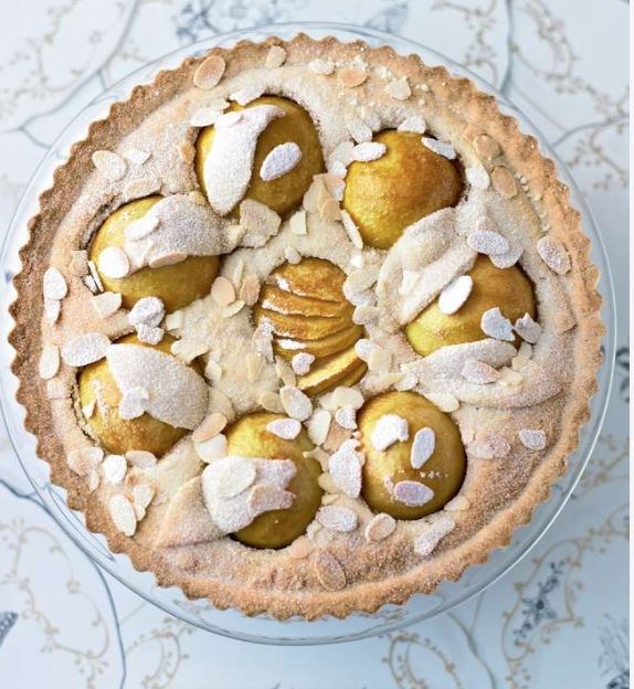 Peach frangipane tart