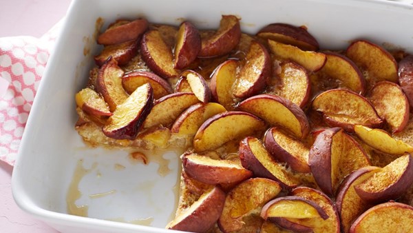 Peach French toast bake