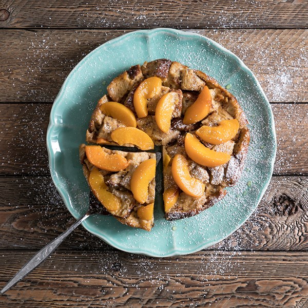 Peach French toast casserole