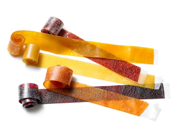 Peach fruit leather roll-ups