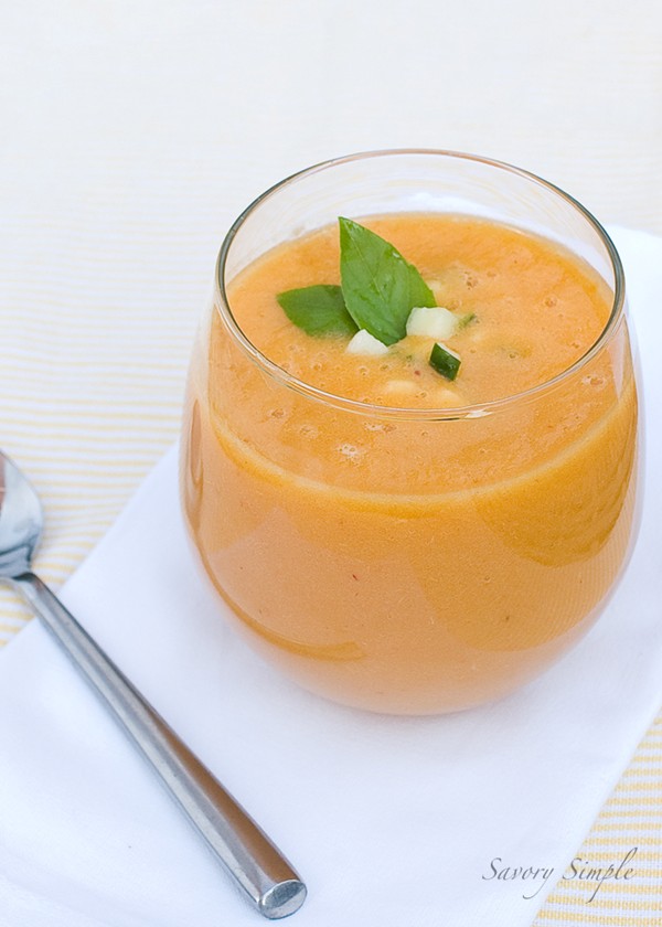 Peach gazpacho