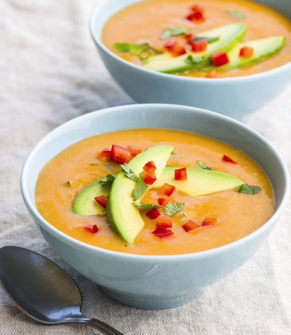 Peach gazpacho