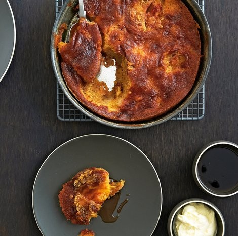 Peach, ginger and vanilla pudding