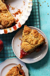 Peach ginger biscuit pie