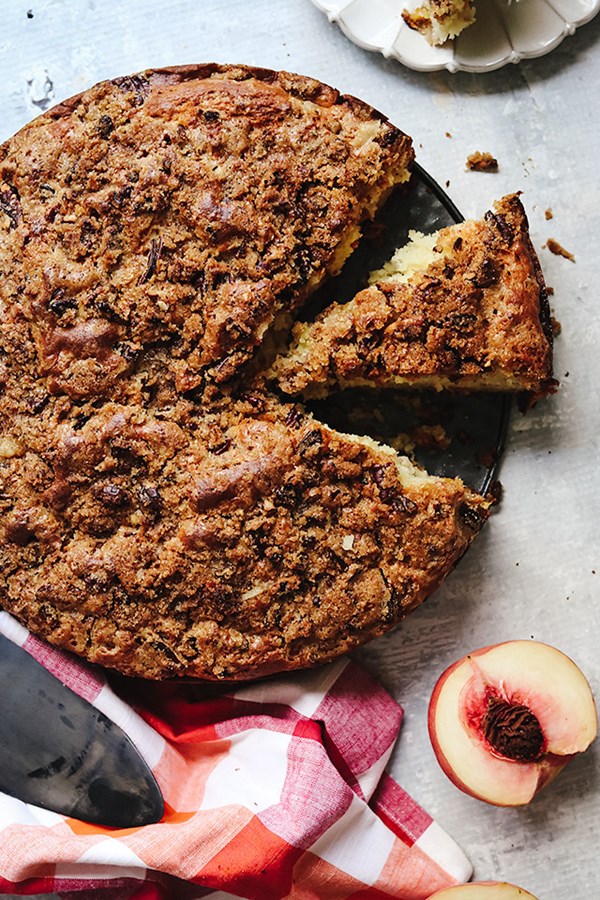 Peach ginger crumb cake