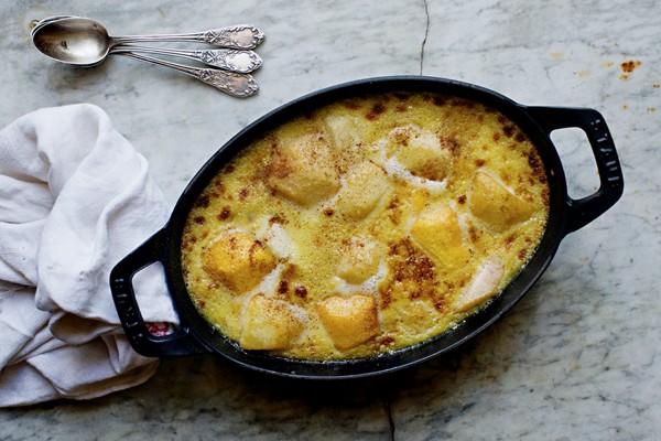 Peach gratin