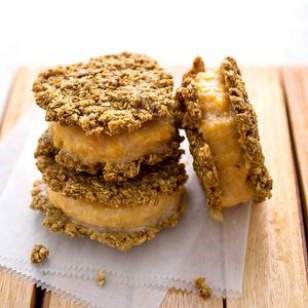 Peach ice cream sandwiches