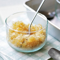 Peach, lime and Earl Grey granita