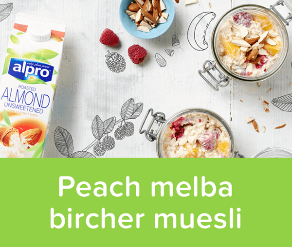 Peach Melba Bircher muesli