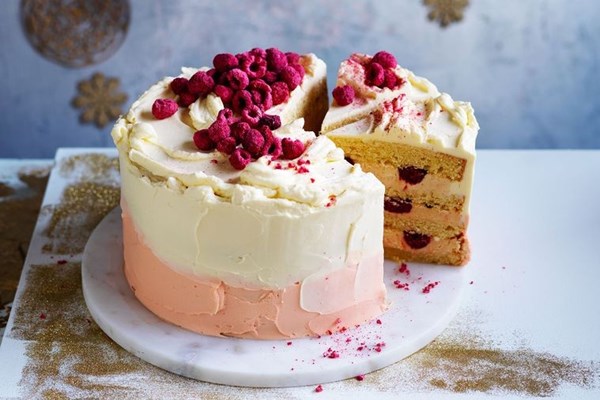 Peach Melba cake