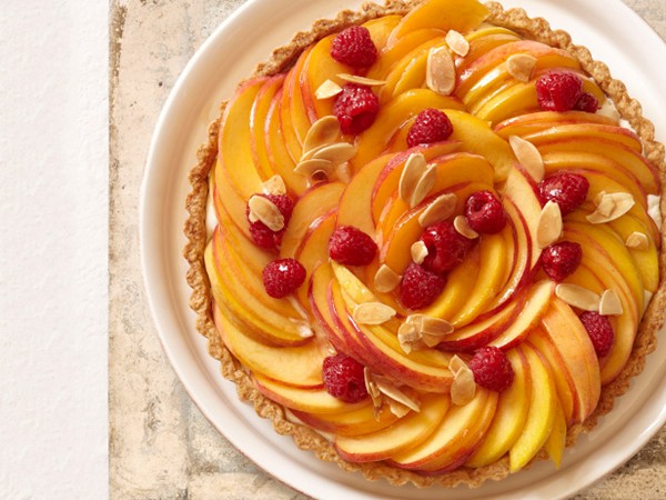 Peach Melba tart