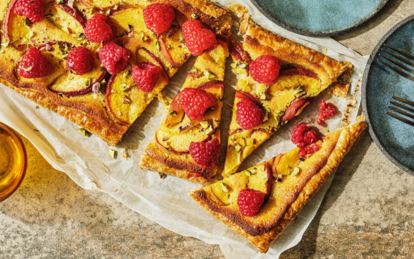Peach Melba tart