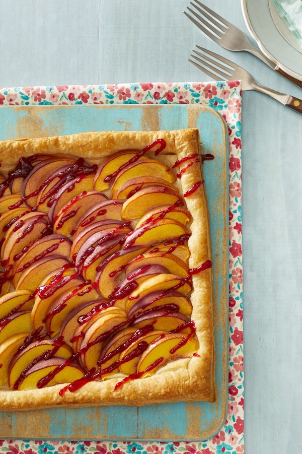 Peach Melba tart