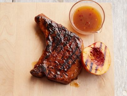 Peach-mustard pork chops