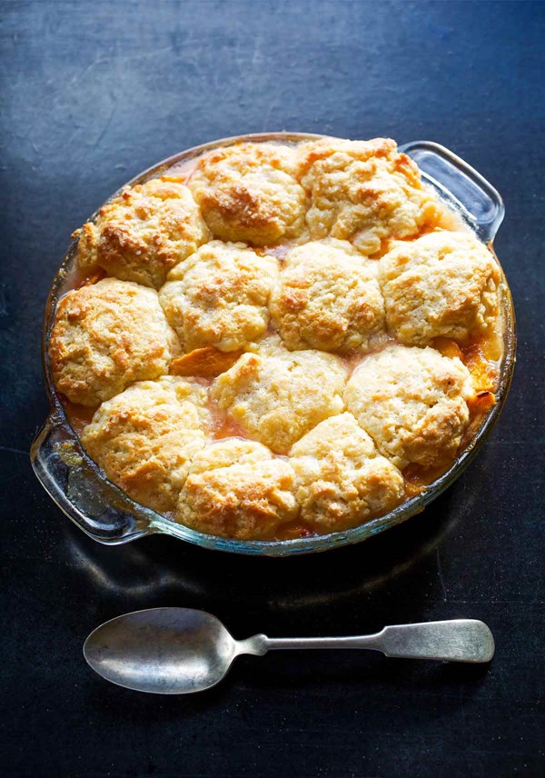 Peach nectarine cobbler