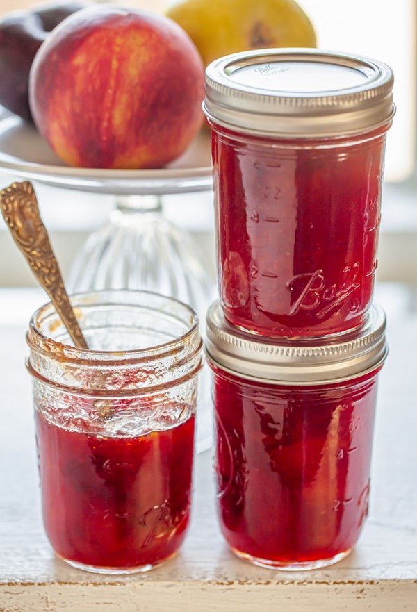 Peach, pear, and plum jam