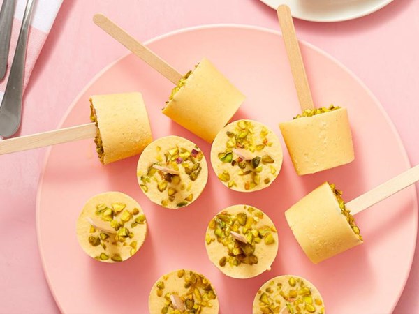 Peach-pistachio kulfi