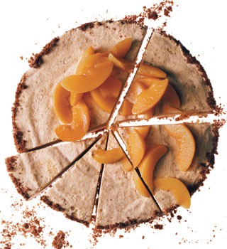 Peach praline semifreddo with amaretti