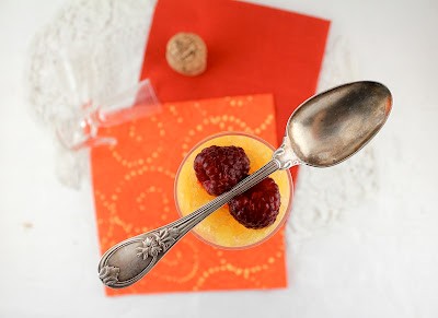 Peach prosecco bellini sorbet