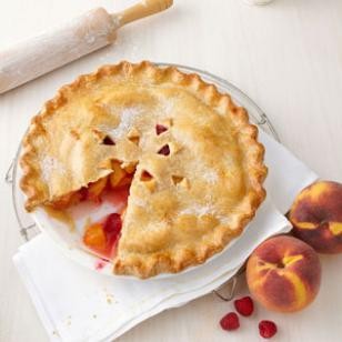 Peach-raspberry pie