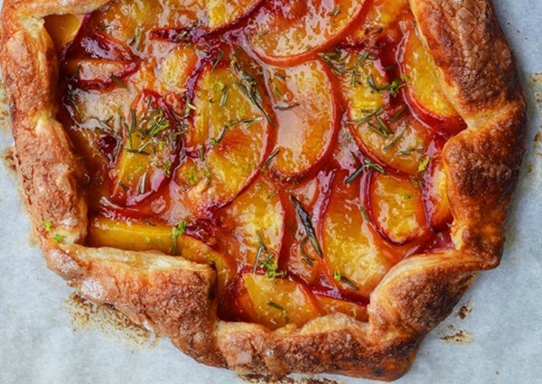 Peach, rosemary and lime galette