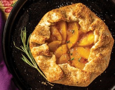 Peach-rosemary-ginger crostata
