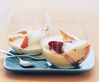 Peach sabayon with balsamic peaches