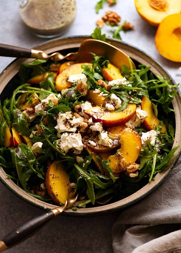 Peach salad 2 with poppyseed dressing