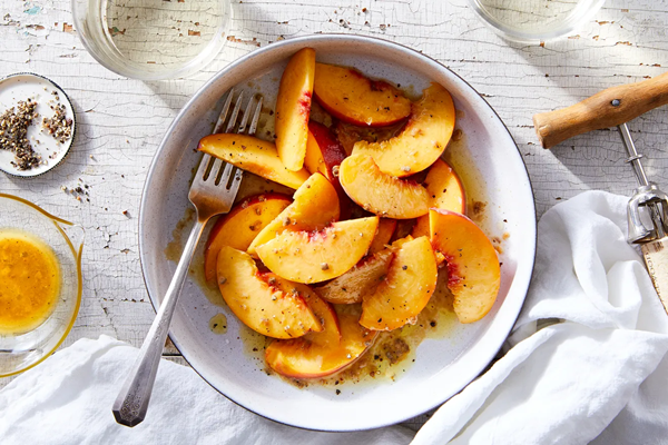 Peach salad with anchovy vinaigrette
