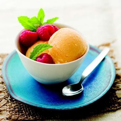 Peach-Sriracha sorbet