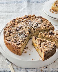 Peach streusel cake