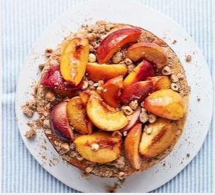 Peach streusel cheesecake