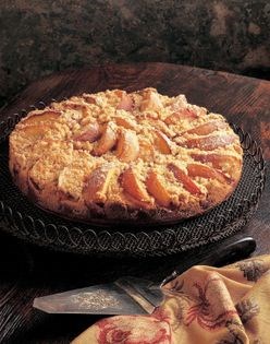 Peach streuselkuchen