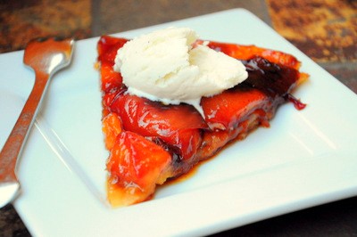 Peach tart Tatin