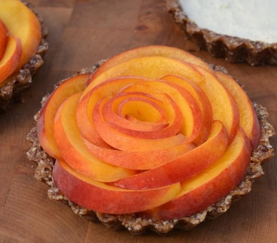 Peach tarts with ginger and coconut