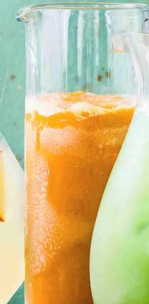 Peach, tea and bourbon slushie