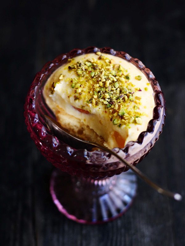 Peach, tea and mascarpone trifle