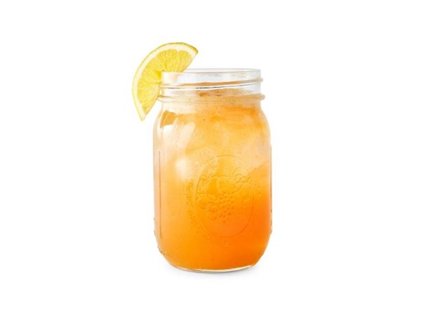 Peach-thyme iced tea Rickey