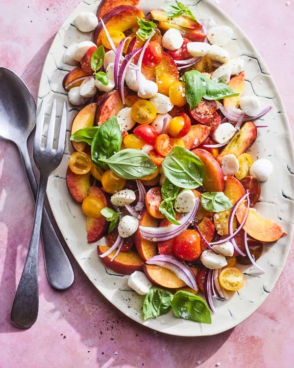 Peach tomato Caprese