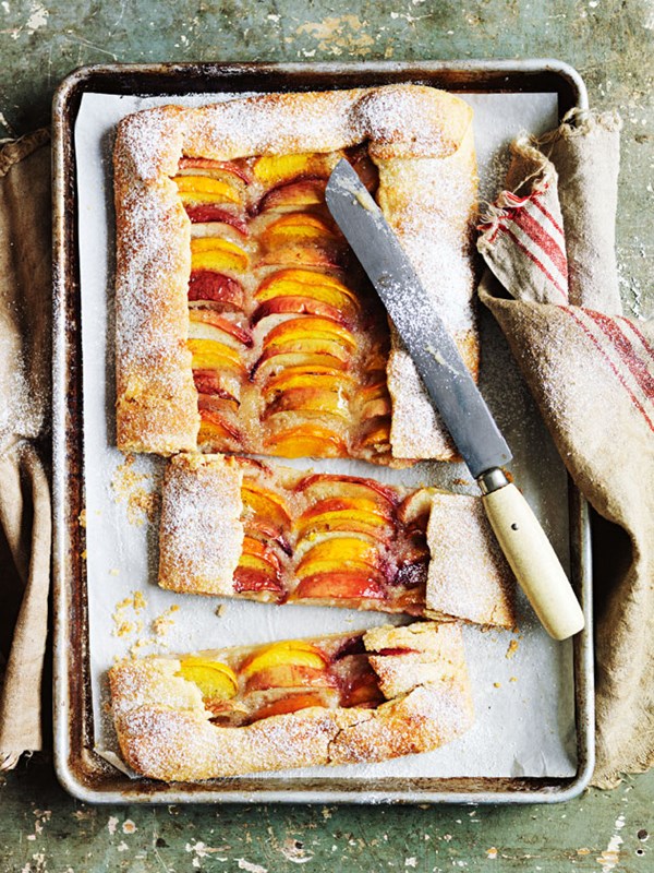 Peach tray tart