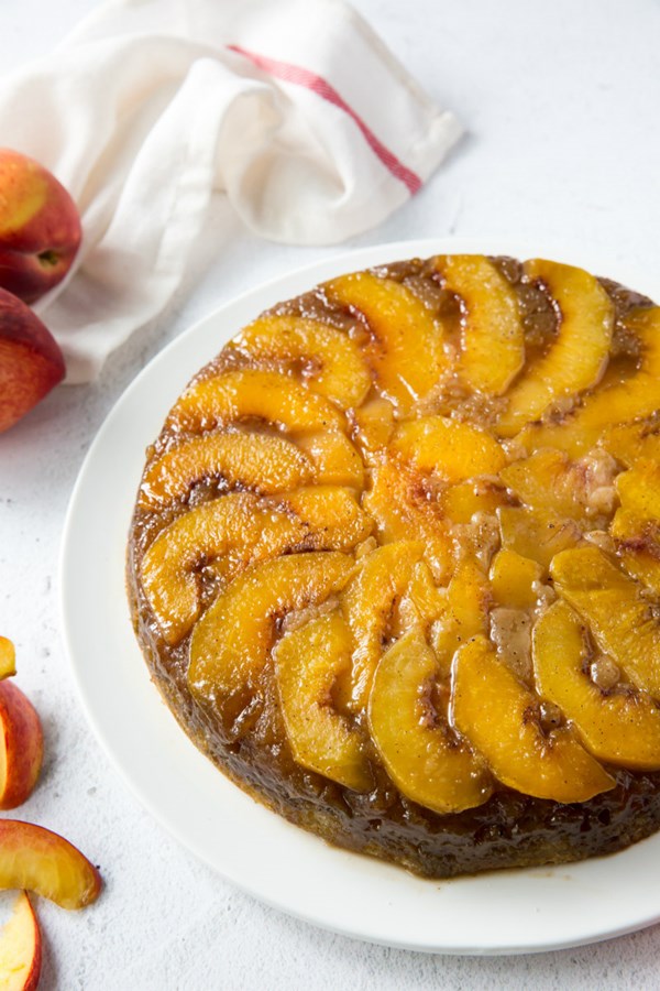 Peach upside down cake