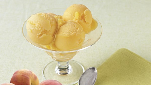 Peach-whey sorbet