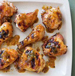 Peached-glazed grilled chicken