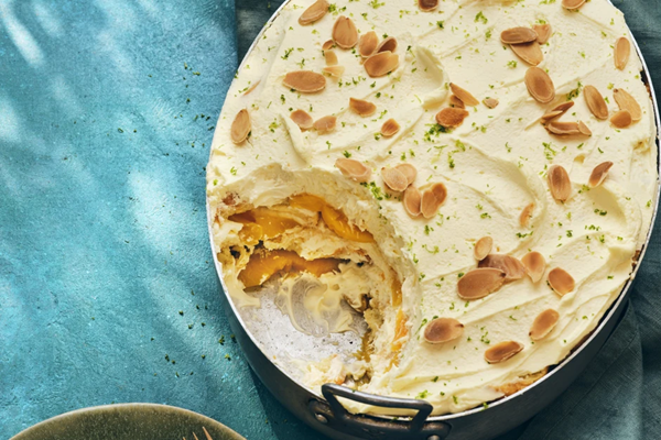 Peaches & cream brioche tiramisu