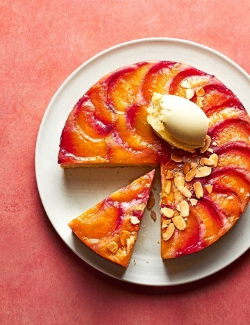 Peaches and clotted cream cake