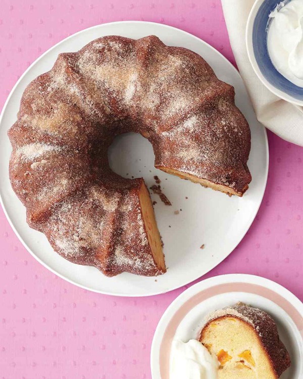 Peaches-and-cream bundt cake