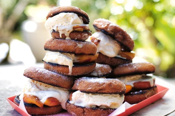 Peaches and cream doughnuts