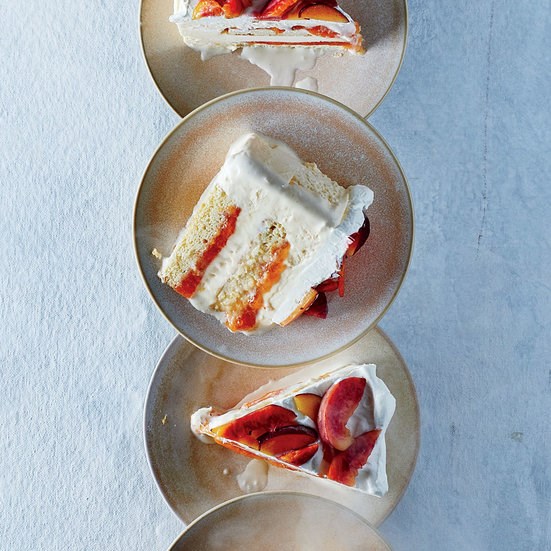 Peaches and cream ice cream cake